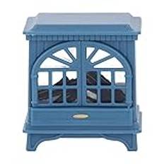 1:12 Dockhus Öppen spis Plast Miniatyr öppen spis Dockhus Mini Möbel Dekoration Tillbehör miniatyr spis för dockskåp (Blue)