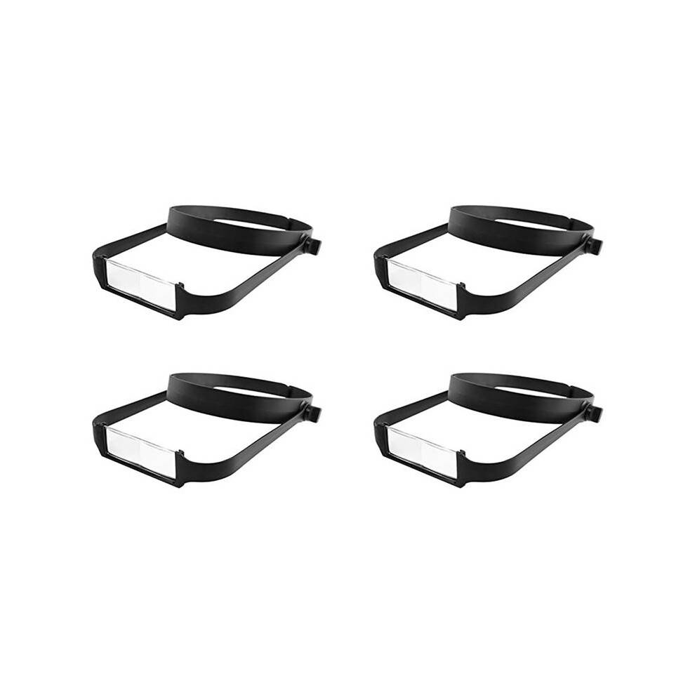 4X Slimline Headband Magnifier with 16 Lenses, Assisted Repair of -Mounted Reading Magnifying Glass