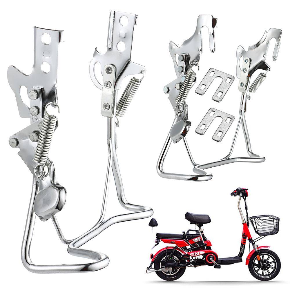 Hjul Dubbelbens Cykelställ Rack Elcykel Tillbehör E-Cykel Fotstöd Parkerings Kickstand