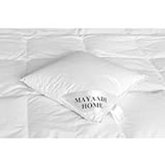 Mayaadi Home kudde 50 x 60 cm | 800 g fyllning, 100 % fjädrar | 100 % naturligt överdrag av bomull | optimal kudde för sömn | HS119 gåsfjädrar kudde