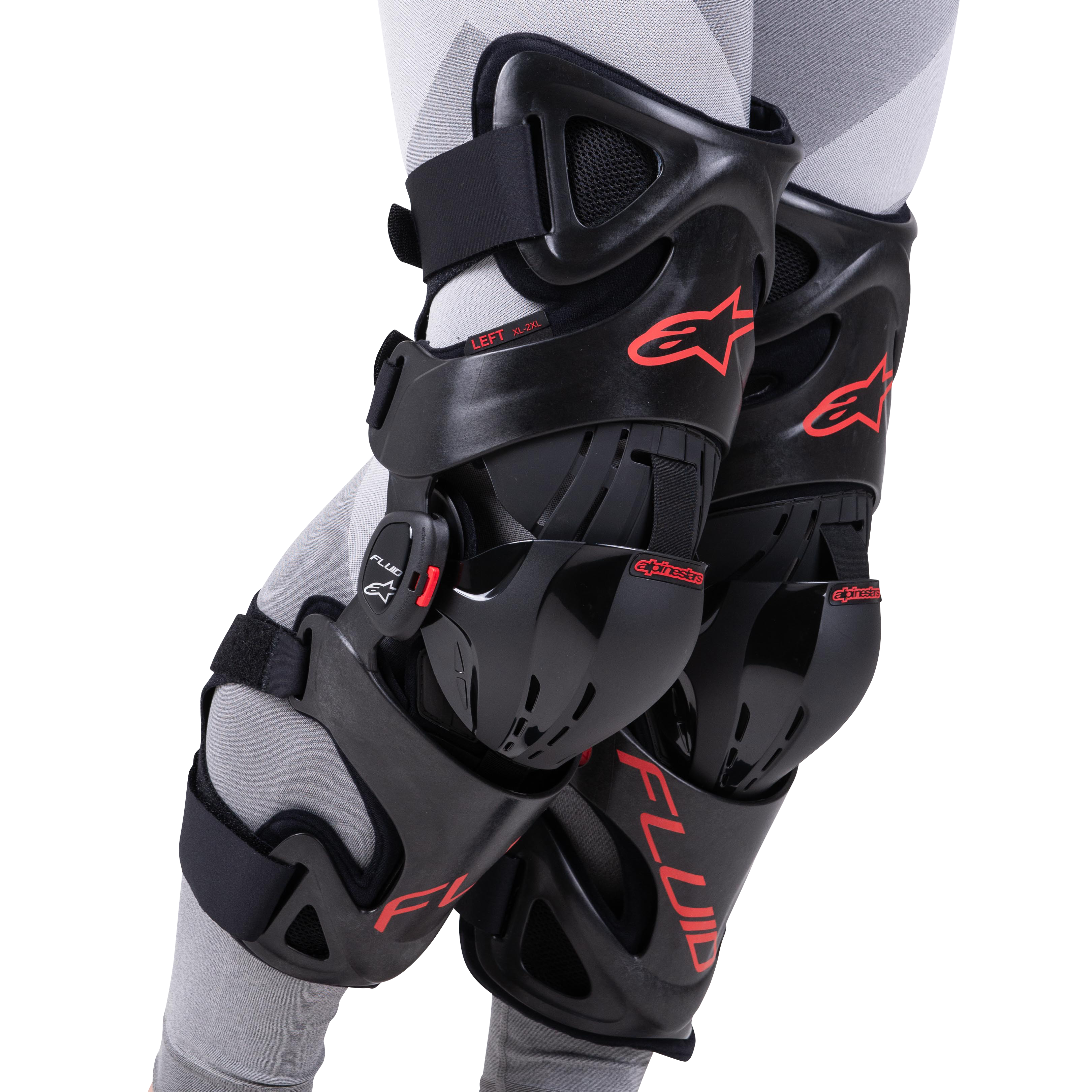 Alpinestars Fluid Pro Knäskydd Svart-Röd L-XXL