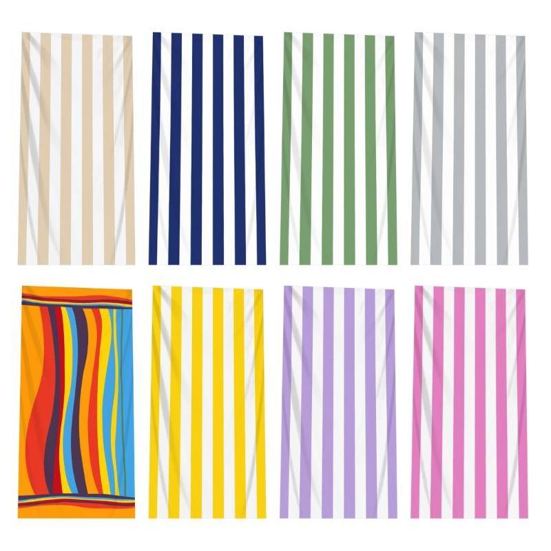 Randig Mikrofiber Strandhandduk Extra Stor 75x150cm Hög Densitet Garn För Pool- och Gymbruk violett