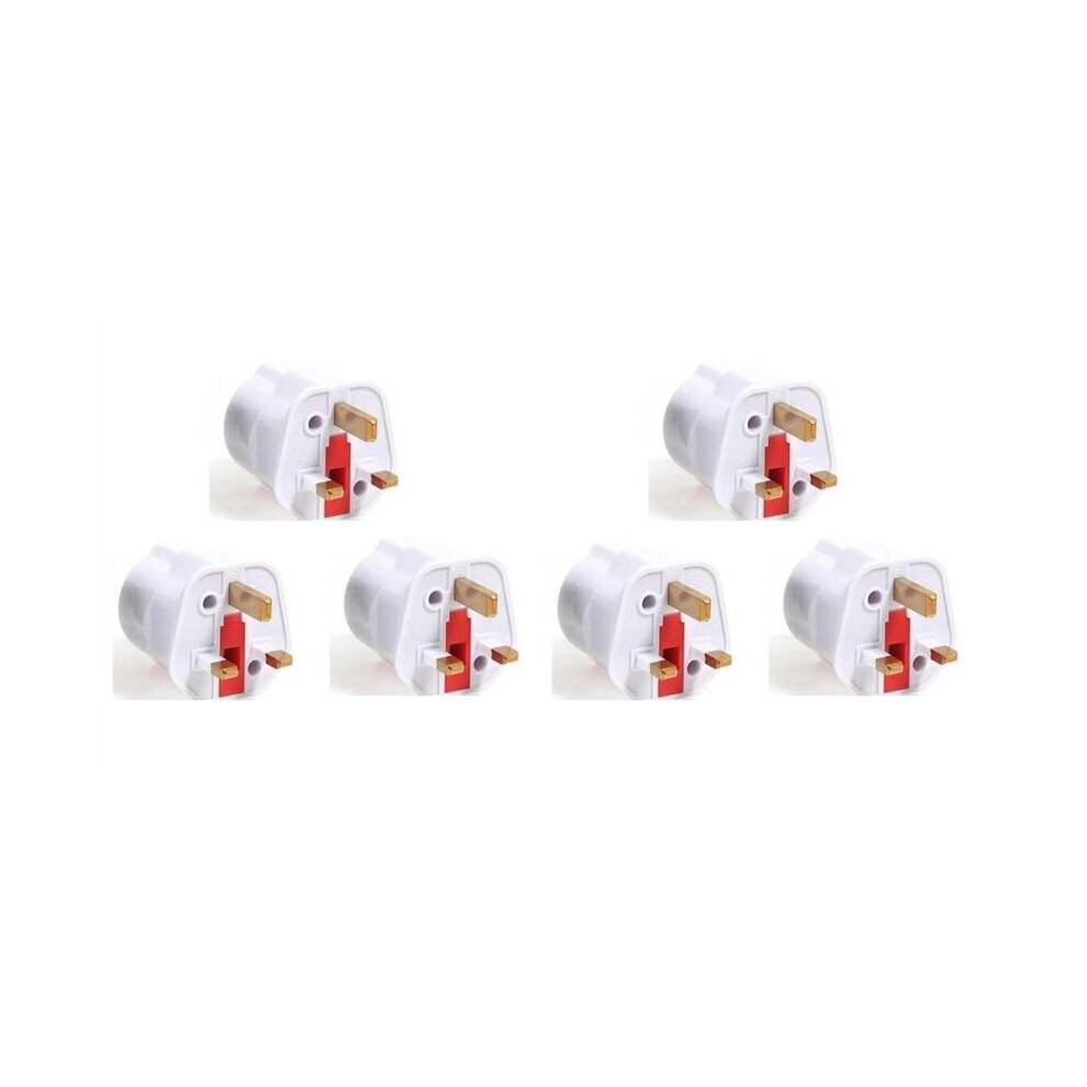 6PC Plug Adapter EU to UK European to British Universal Travel Adapter Type G Electrical Plug Converter Power Socket(UK)