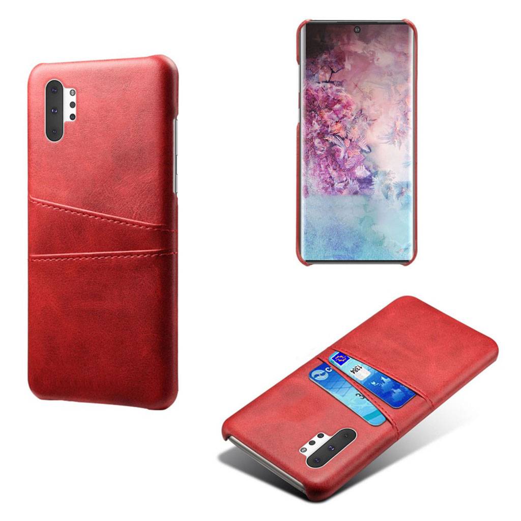Samsung Galaxy Note 10 Plus skal med korthållare - Röd