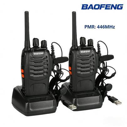 2 st Baofeng TH888S Dubbelbands Bärbar PMR Walkie Talkie, Lämplig För Vandring, Cykling, Camping Amatör Bärbar Transceiver - TH-888S-2PCS
