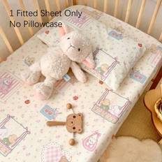 1pc Infant/Toddler Cartoon All Cotton Printed Fitted Crib Sheet, Cute, Comfortable & Fun Child Fitted Sheet, 4-Sides Elastic, Suitable For Baby Boys A - Multicolor - Multi-size