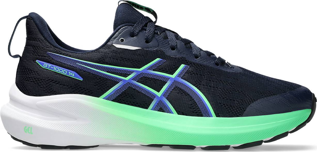 Asics Kids' GT-1000 14 GS Midnight/Vital Green, 39