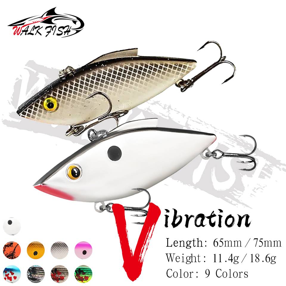 WALK FISH 1Pcs 11.4g 18.6g Sinking VIB Lure Crankbait Fishing Jig Vibration Pike Fishing Pesca Artificial Lure Plastic Hard Bait