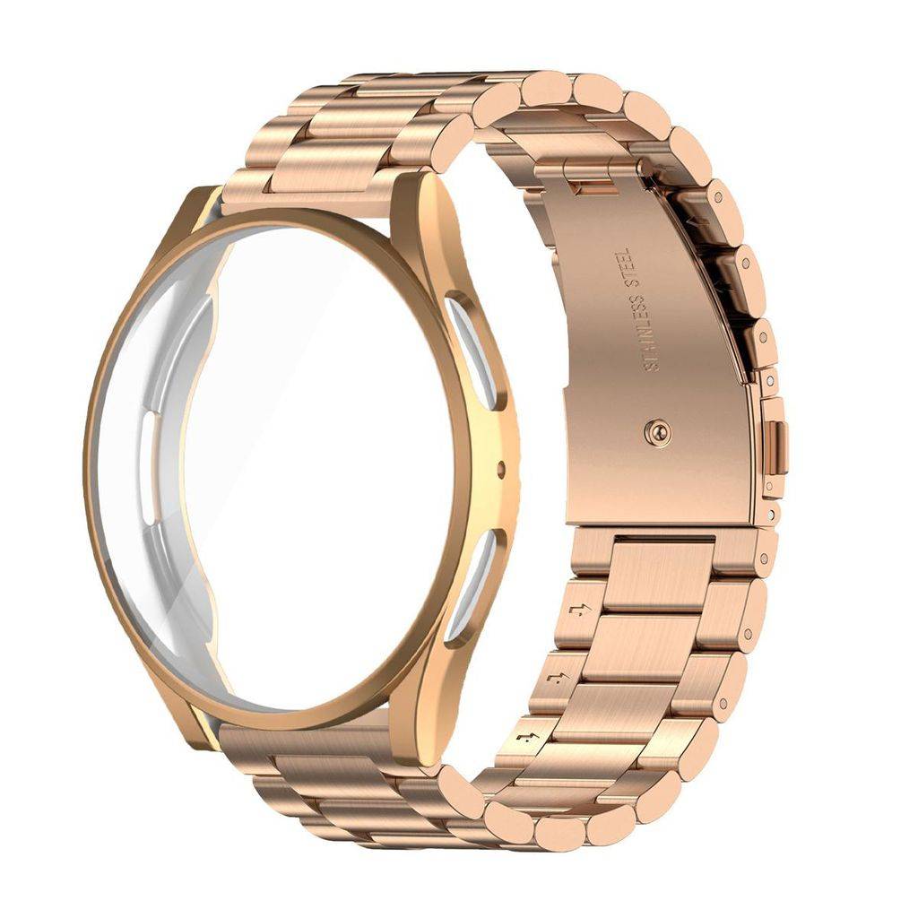 Samsung Galaxy Watch7 44mm Klockarmband Rostfritt stål + Skärmskydd – Roséguld
