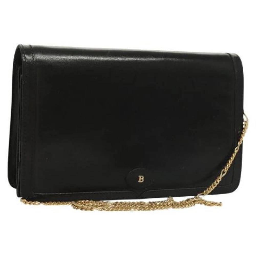 Bally Pre-owned Pre-owned Læder Skuldertaske - Vintage - Dame - Sort - ONE SIZE - Uld