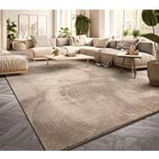 Matta Vardagsrum Stor Matta Enfärgad Modern Design Tvättbar Gul Guld, Färg: Beige, Storlek:200 cm Fyrkant