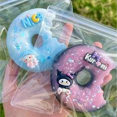 Sanrio Hello Kitty Kuromi Söt Tecknad Bite The Donut Klämleksak, Stresslindrande Klämpåse Med Stjärnor, Mönster (Olika Modeller) - Multifärgad (pott,k ulomi,3st små rutor (slumpmässig stil),1 st små rutor (slumpmässig stil))