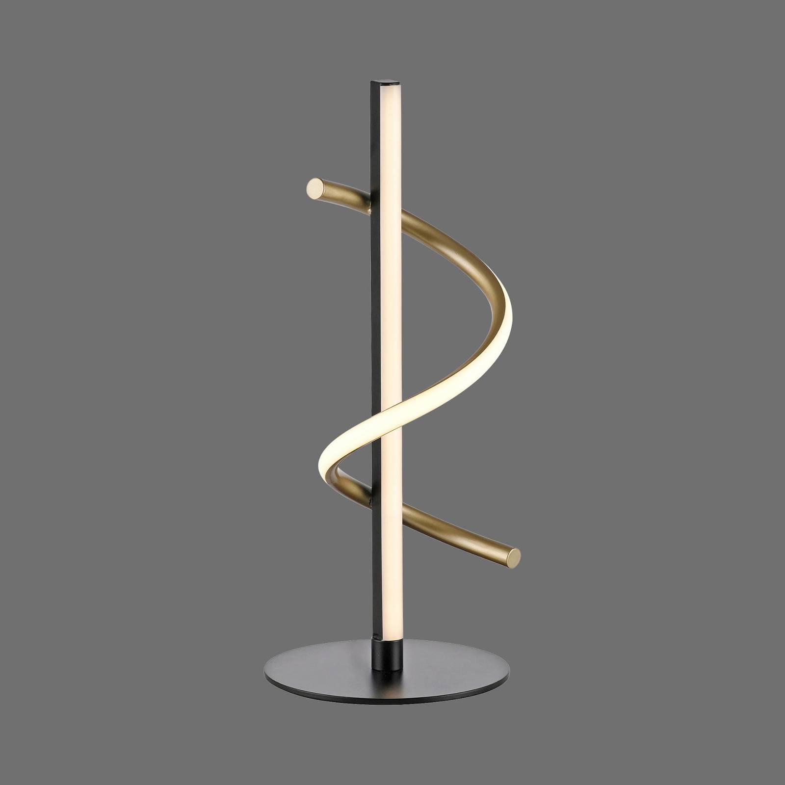 JUST LIGHT. GmbH LED bordslampa Emanda, dimbar, Svart, Vardagsrum / matsal, Metall, Modern, LED-bordslampa