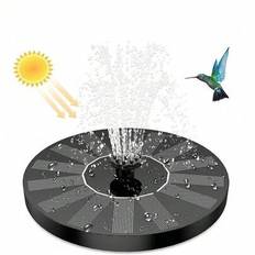 Solcellsdriven fontän för fågelbad – fristående flytande vattenpump för trädgård, damm, pool och utomhusbruk (kräver solljus) - Svart (13 cm,16 cm,18 cm)
