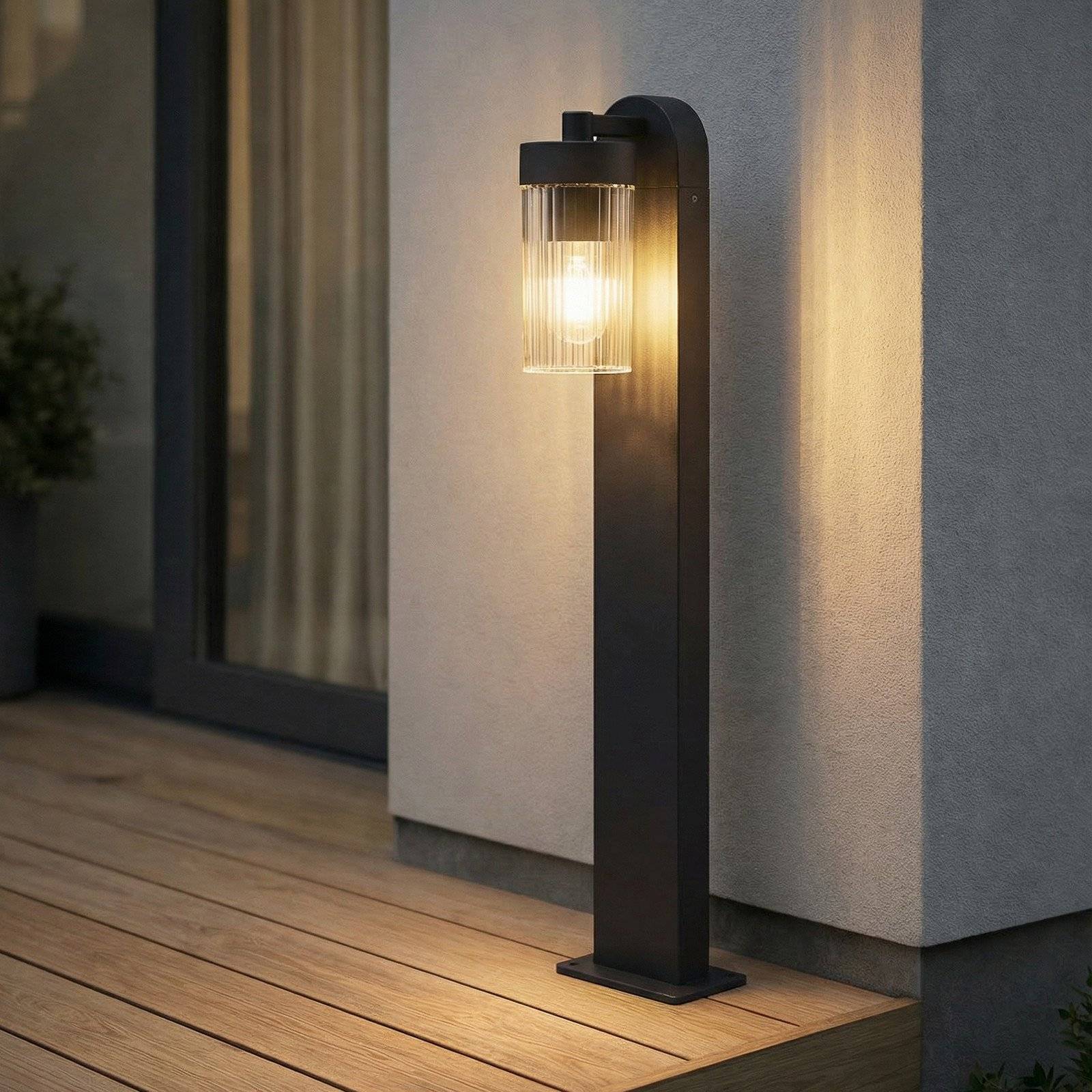 Utomhusbelysning Lindby, Kaliro, Svart, Terrass, Aluminium, Modern