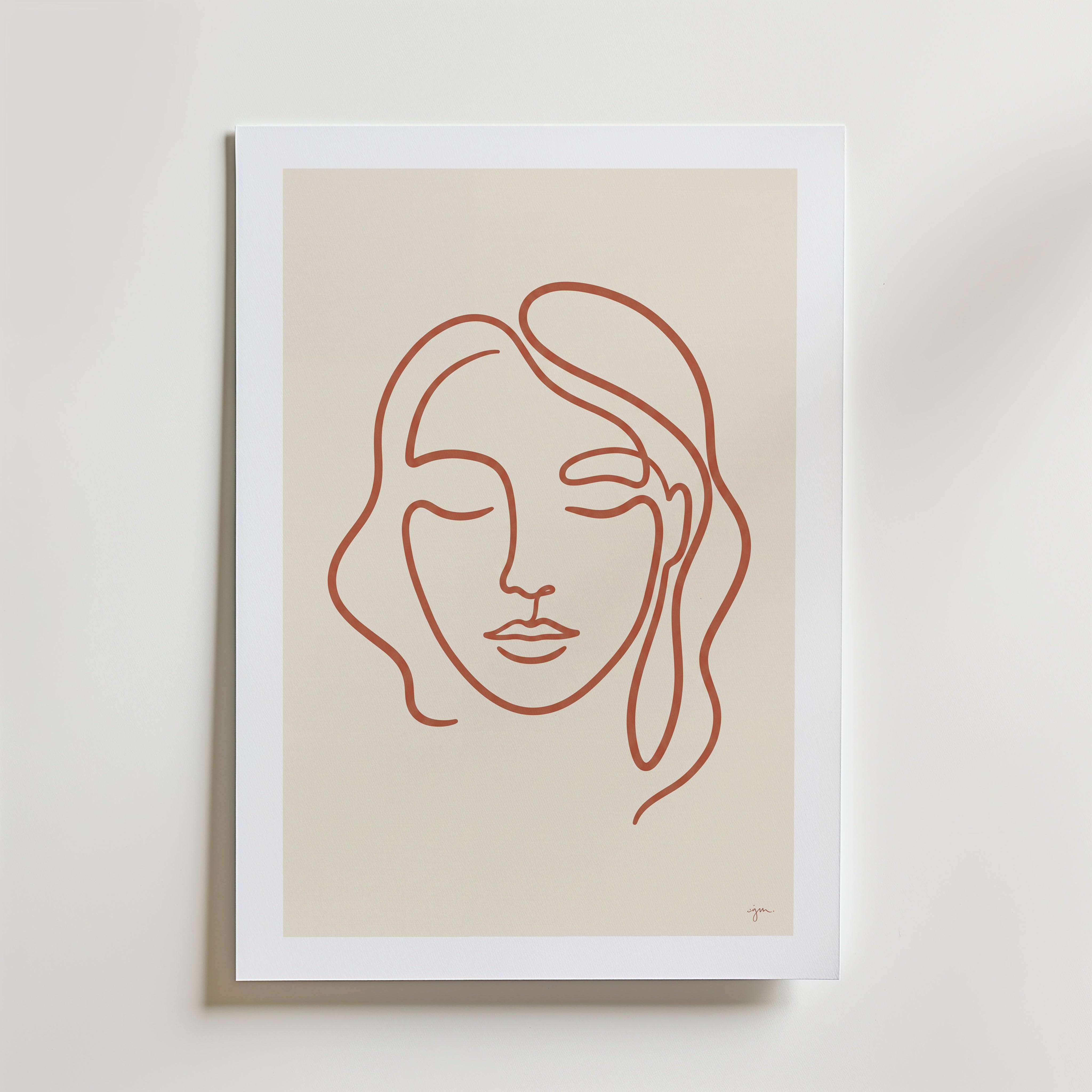 The Face Poster - Fine Art Poster 70x100 cm Med passepartout