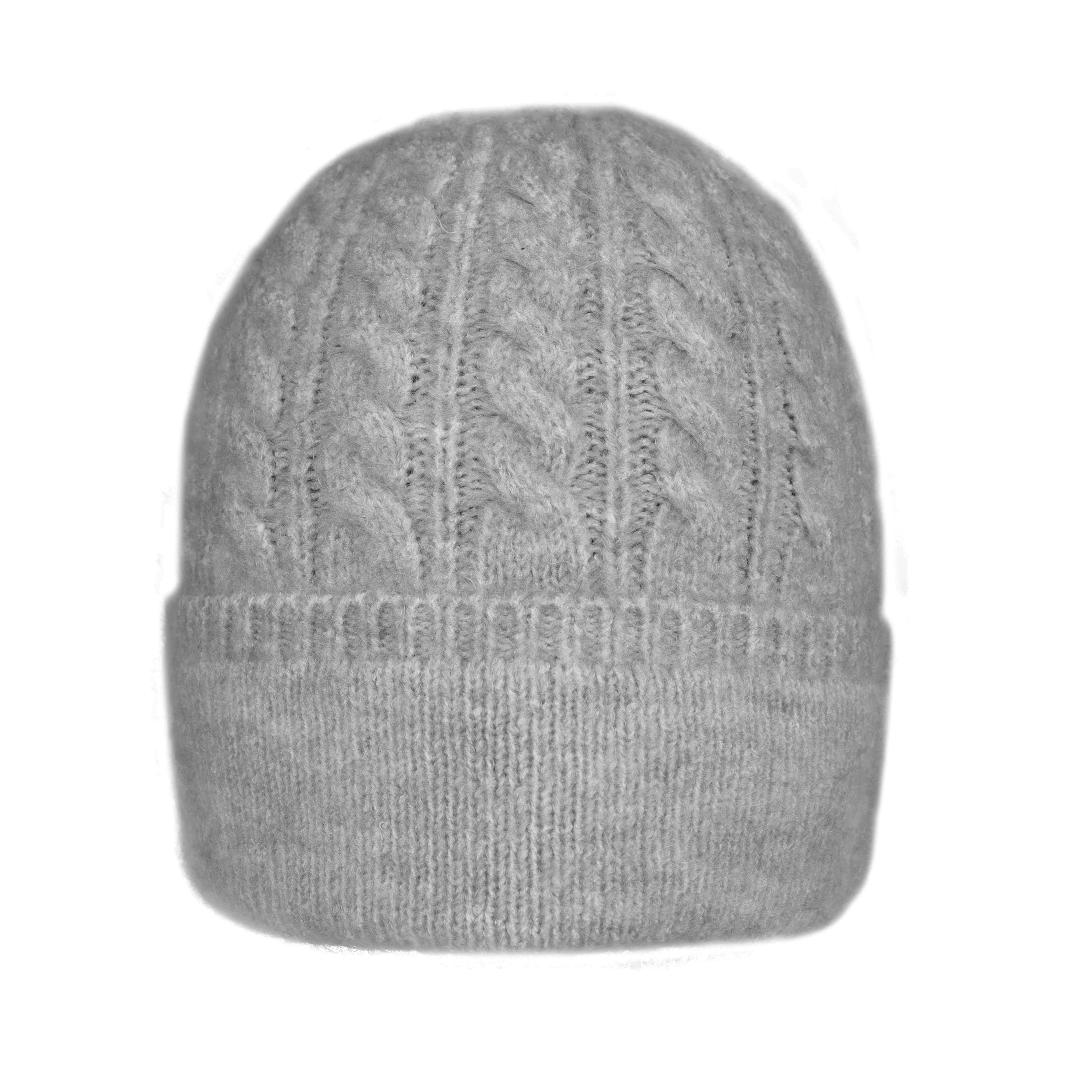 Women’s Cable Knit Beanie Hat - Dove Grey / ONE