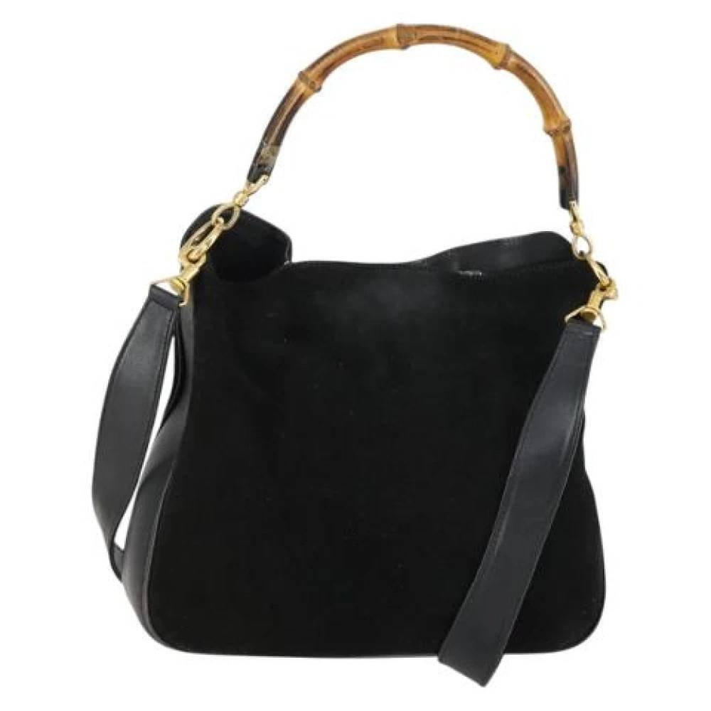 Gucci Vintage Pre-owned Suede Skuldertaske - Vintage - Dame - Sort - ONE SIZE - Uld