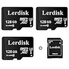 Lerdisk Fabrik partihandel 3-pack mikro SD-kort 128 GB U3 C10 MicroSDXC UHS-I partihandel från 3C Group auktoriserad produkt