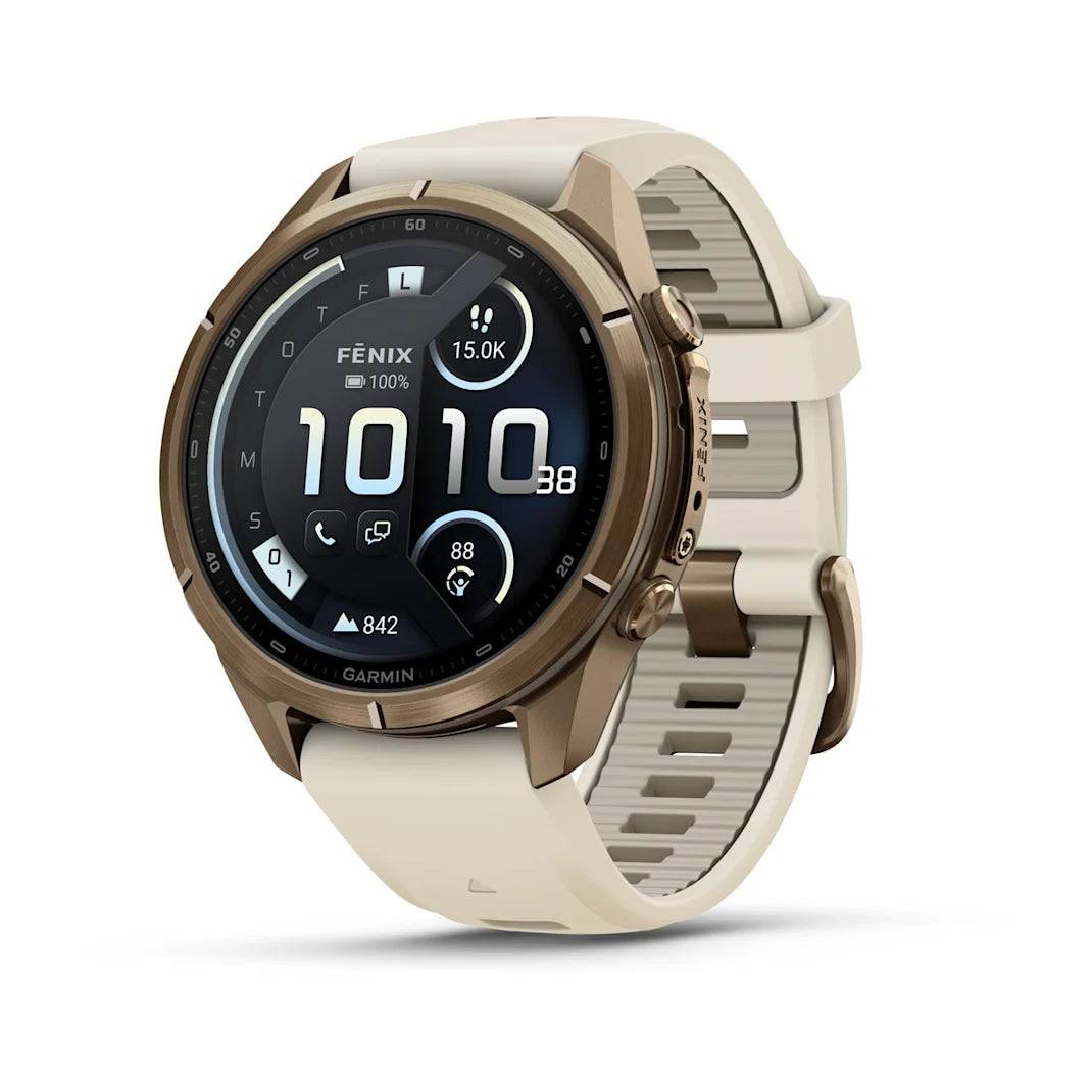 fenix 9 Pro inReach 43mm, Autumn Gold Titanium/ Cream/ French Grey Silikonrem
