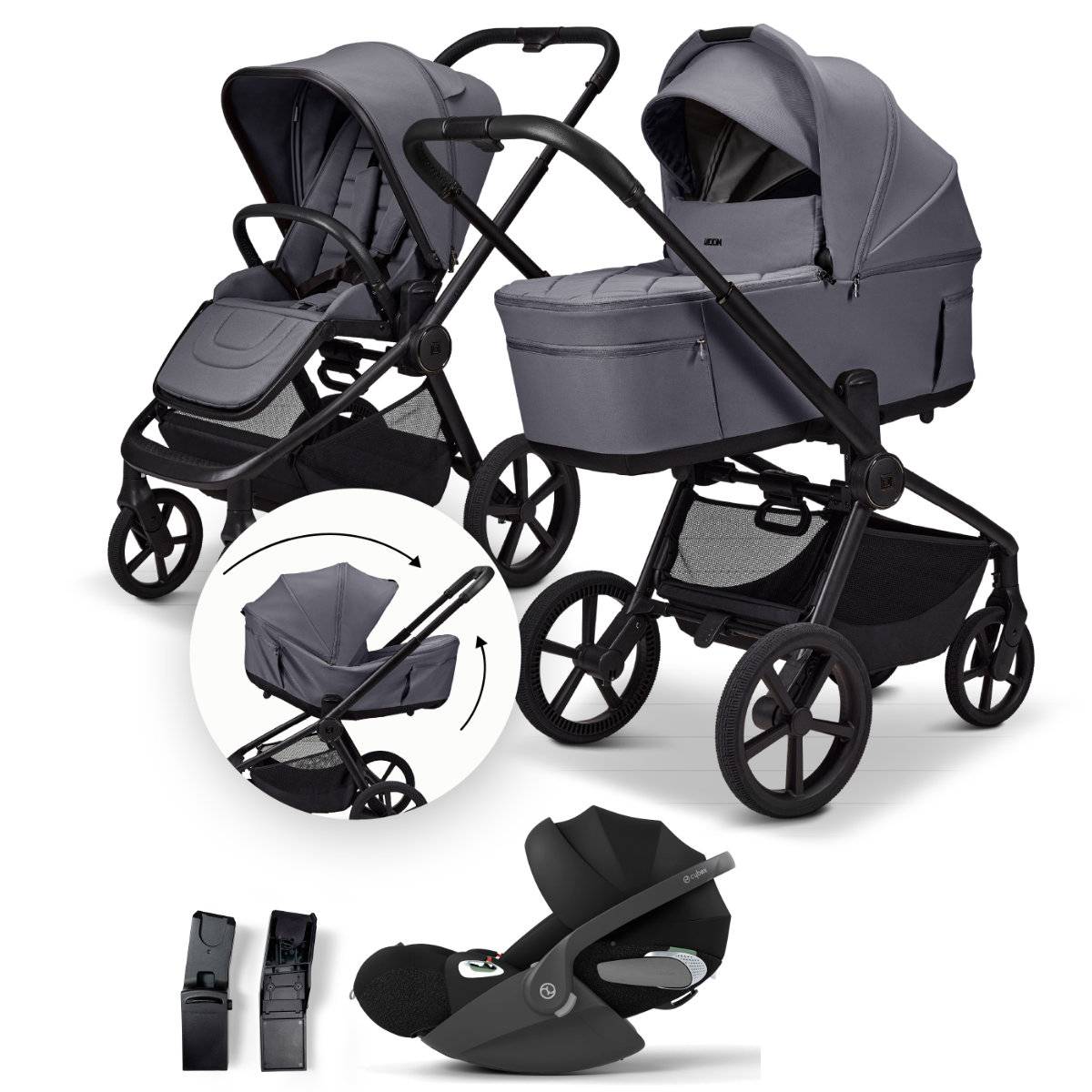 Moon ReSea Fold 3in1 Set + Cybex Cloud T i-Size 2026 - Graphite