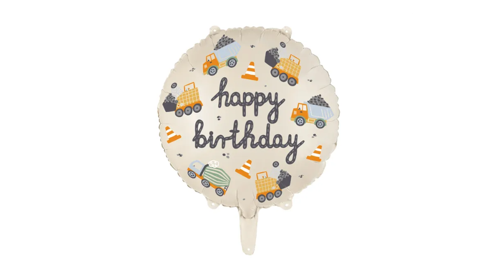 "Happy Birthday" - Gravemaskiner 35 cm.