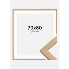 Ram Oak Wood 70x80 cm - Passepartout Vit 60x70 cm