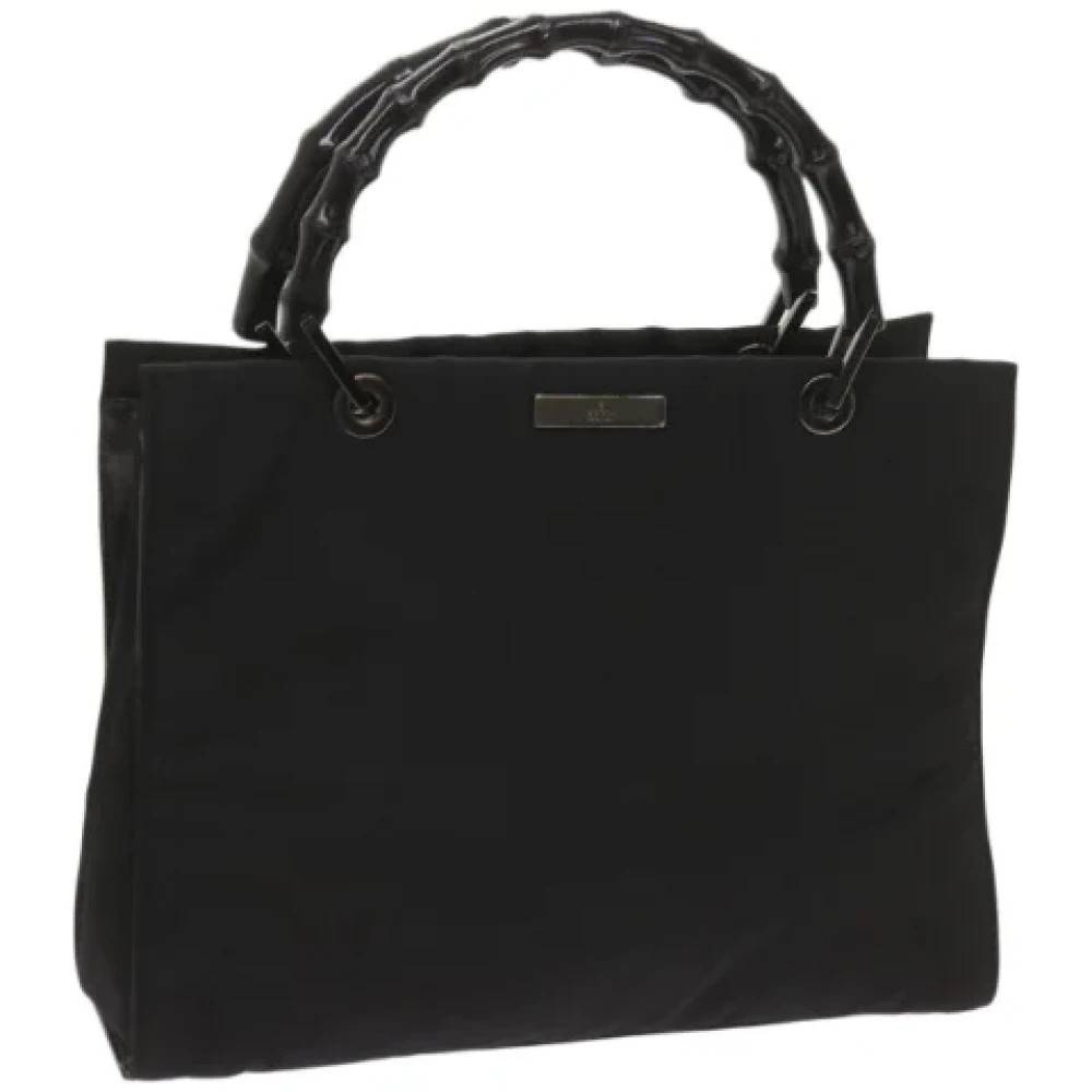 Gucci Vintage Pre-owned Canvas Håndtaske - Vintage - Dame - Sort - ONE SIZE -