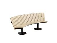 (ComputerSalg) Sofa Cirkum, 60° buet lav, massiv birk, sort understel
