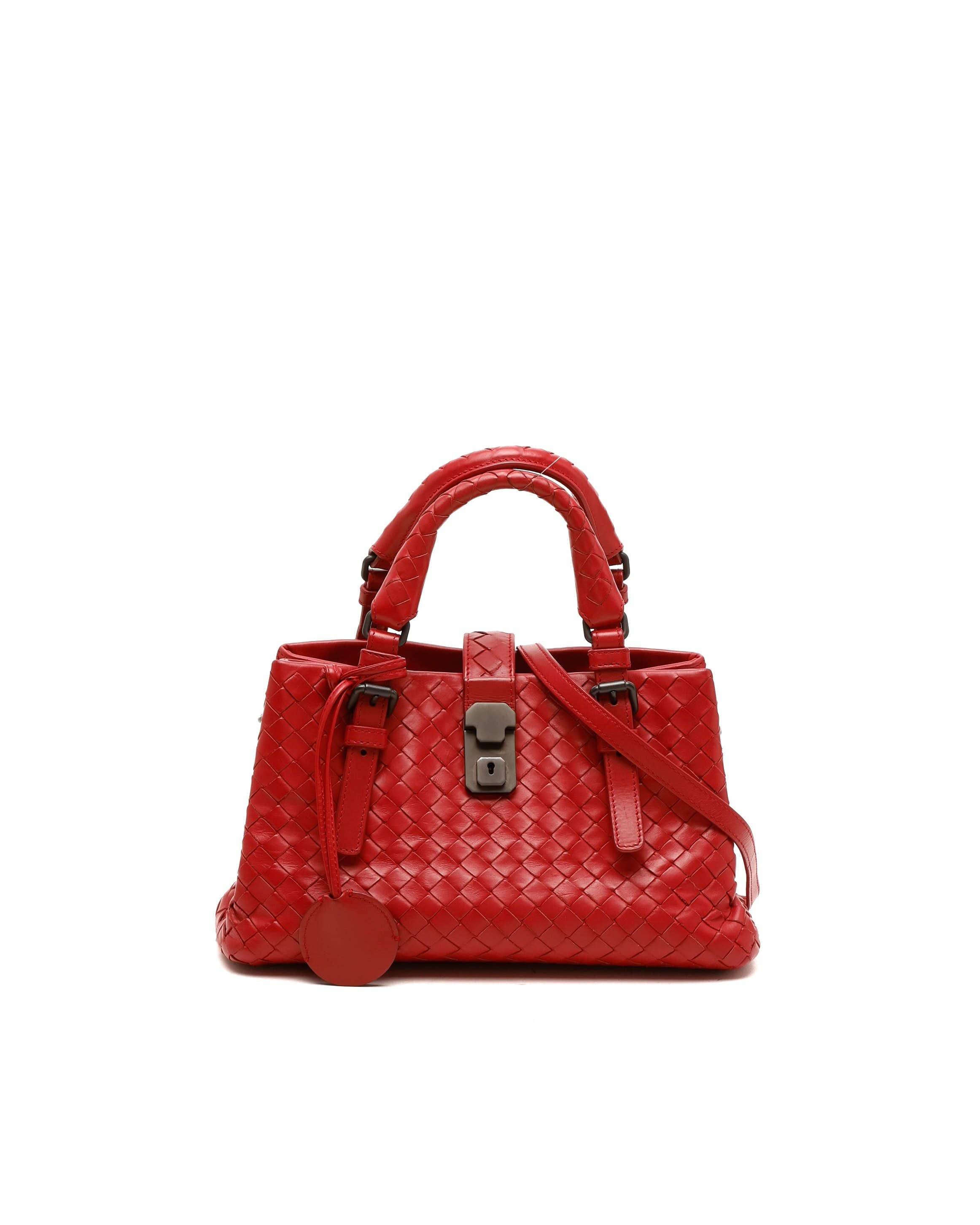 Bottega Veneta Small Intrecciato Roma Bag - Red - One Size
