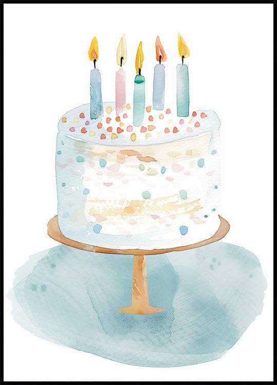 Birthday Cake Poster (21x30cm) - Plakater > Barnväggskonst, BD