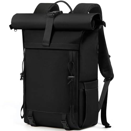 RAINSMORE Rolltop Rucksack Damen Herren,Wasserdicht Laptop Rucksack 17 Zoll