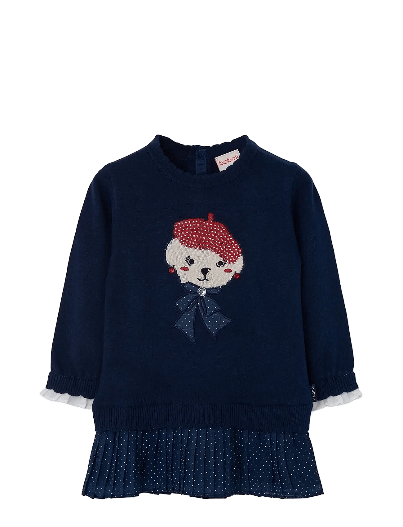 BOBOLI Knitwear Combined Dress For Girl -Bci | Navy | 98