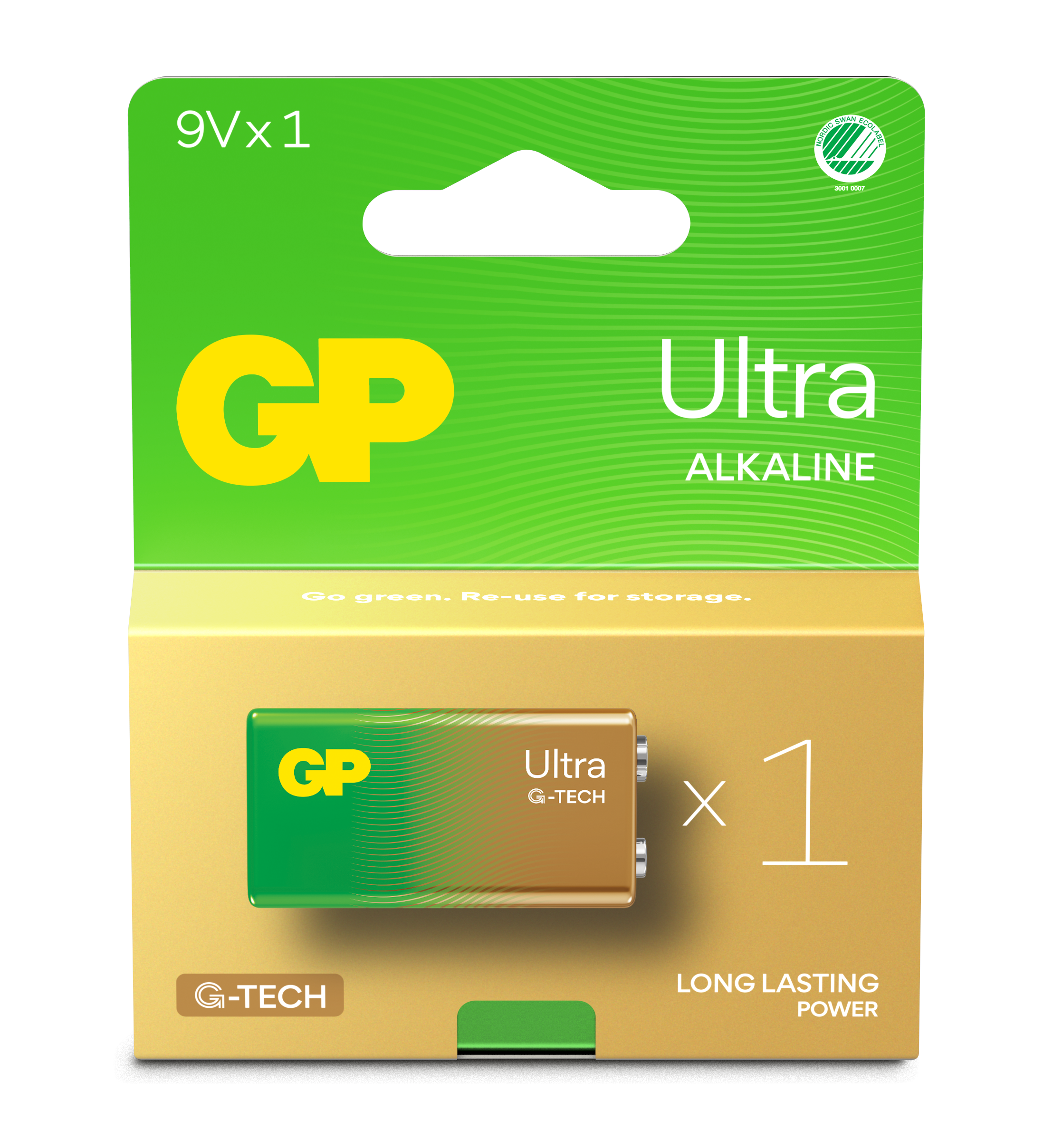 GP Batteries Ultra Alkaline 9V-batteri 1604AU/6LF22