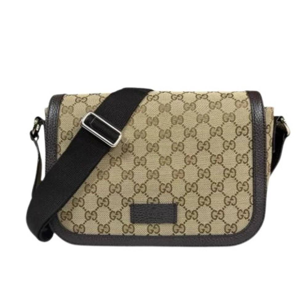 Gucci Vintage - Pre-owned Vintage GG Canvas Messenger Bag Vintage - Dam - ONE Size - Läder