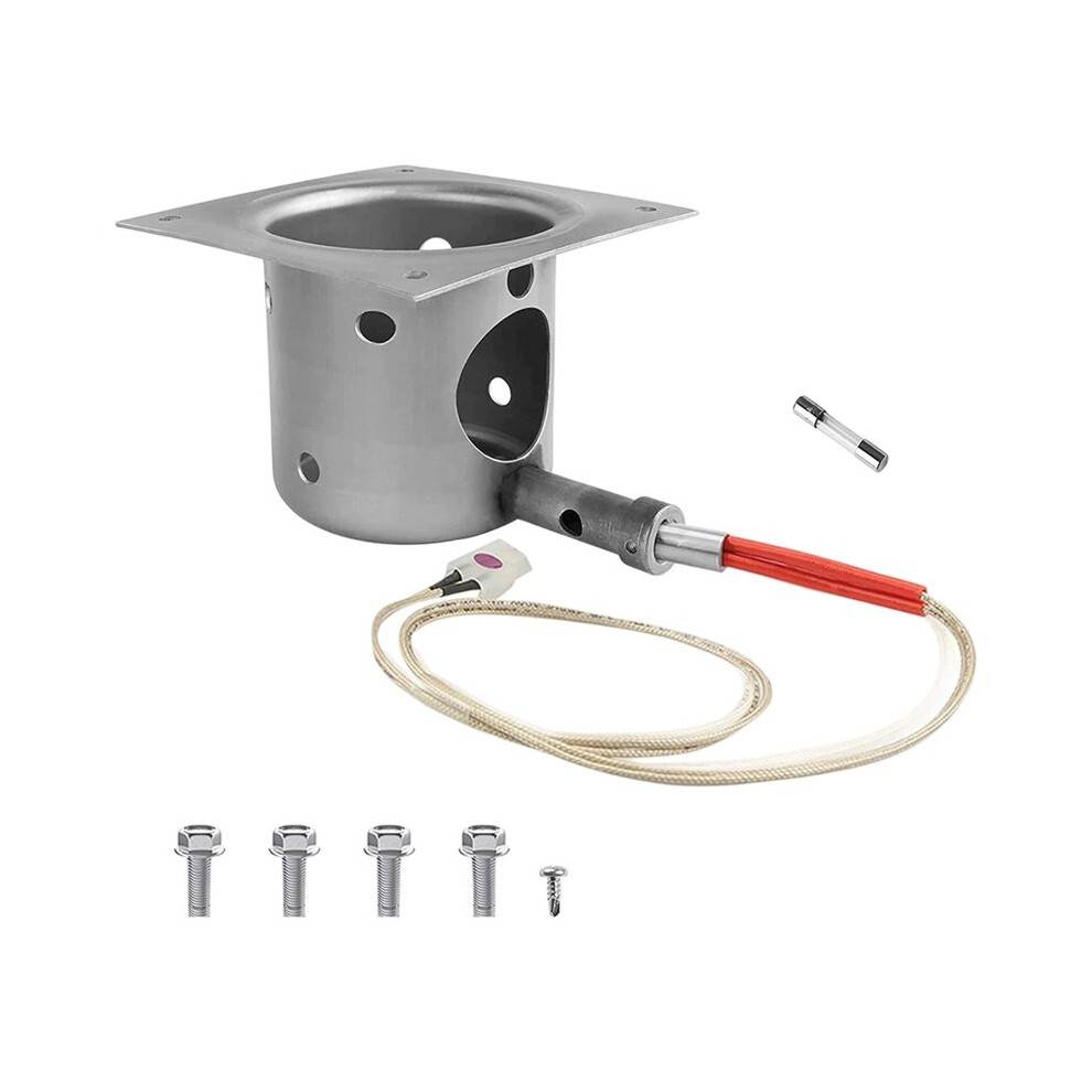 Enamel Burn Pot & US Standard Igniter Rod Complete Repair Kit Replacement Parts for Traeger Pellet BBQ Grill Accessories