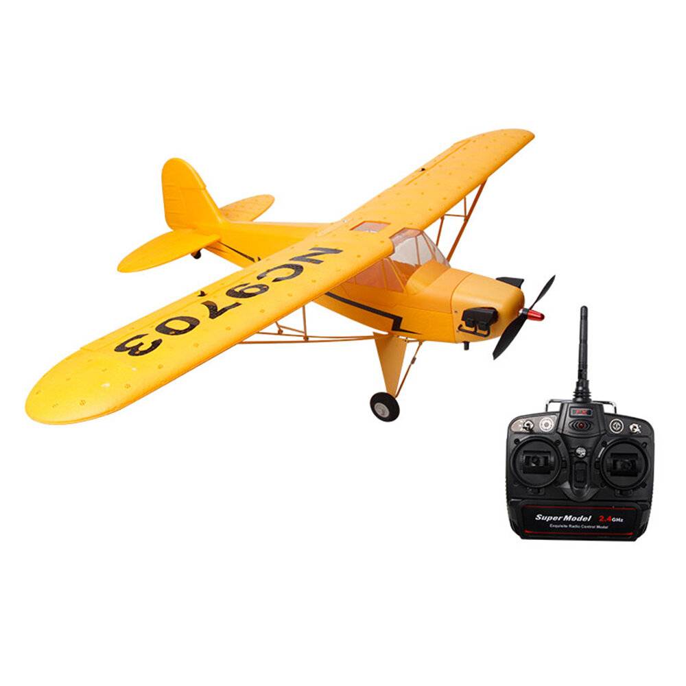 Flygande Björn FX9703 J3 680mm Spännvidd 2.4GHz 5CH 3D/6G System Borstlös Motor EPP RC Flygplan Glidare RTF