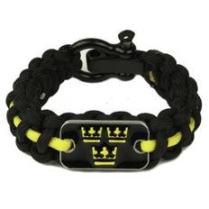 Tre Kronor paracord armband - svart/gul