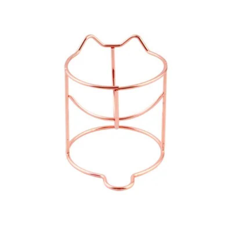 Makeup Sponge Gourd Powder Puff Rack Egg Powder Puff Bracket Box Dryer Organizer Beauty Shelf Holder Tool rosa guld färg