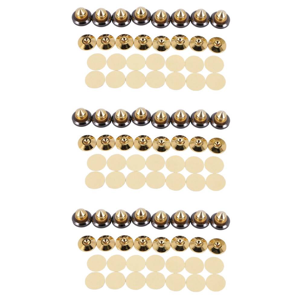 24 Set Golden-Plated Speaker Spikes, Speaker Stands CD Audio Subwoofer Amplifier Turntable Isolation Feet