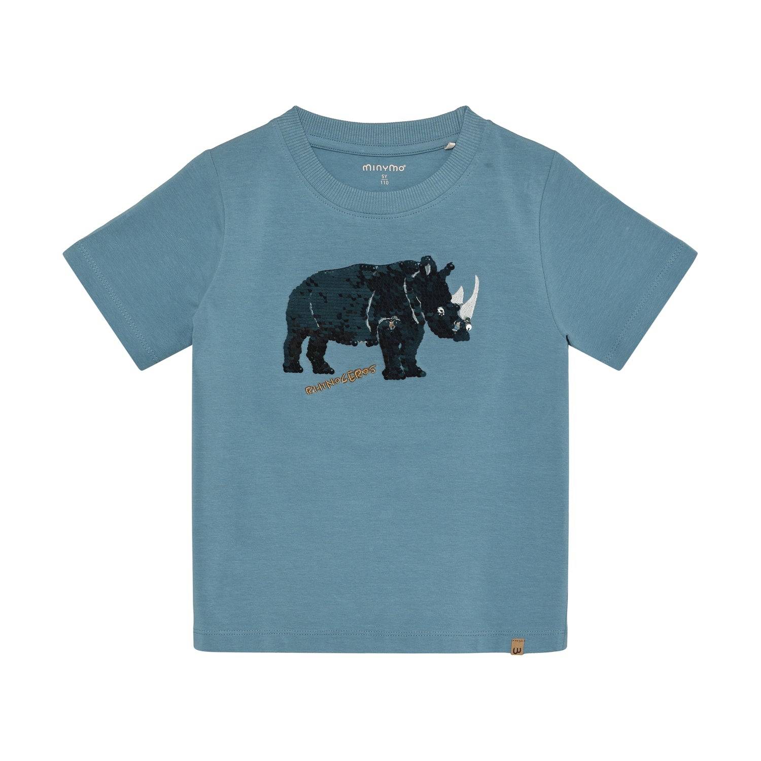 Minymo -Lyseblå T-shirt Næsehorn 134230.