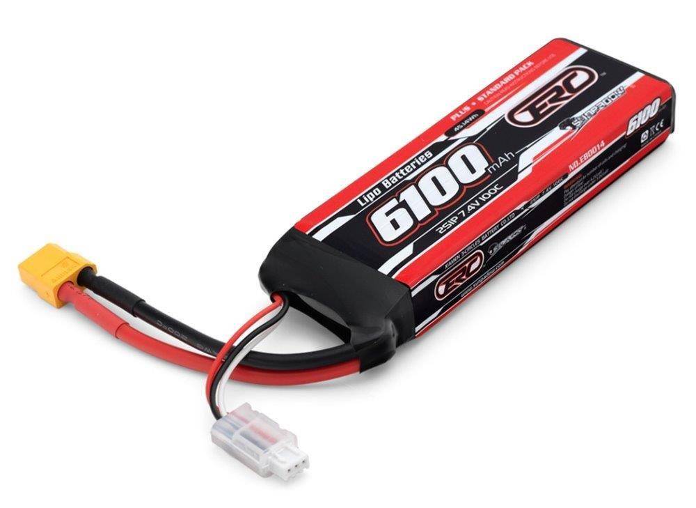 SUNPADOW Li-Po Batteri 2S 7,4V 6100mAh 100C XT60-Kontakt