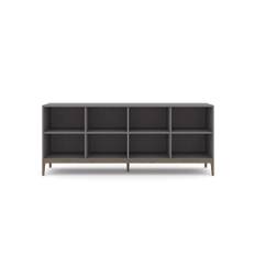 EDGE 2.0 Bokhylla - Grey / Burned Walnut, 1 sektion, 4 hyllor