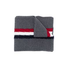 Moncler Enfant - ribbad halsduk med logotypmärke - barn - jungfruull - M - Grå