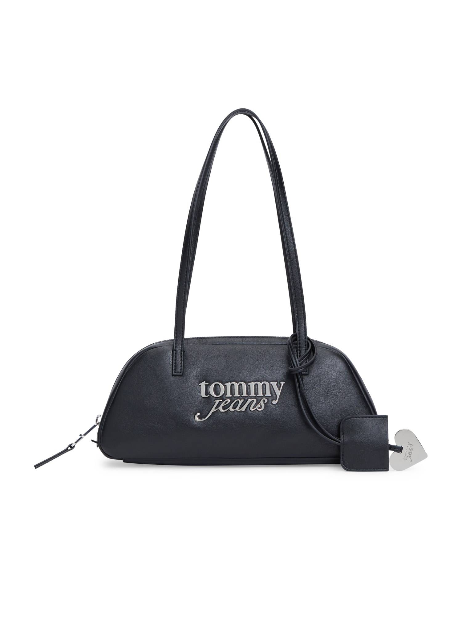 Tommy Jeans Skuldertaske 'Metal Logo Shoulder'  sort / sølv