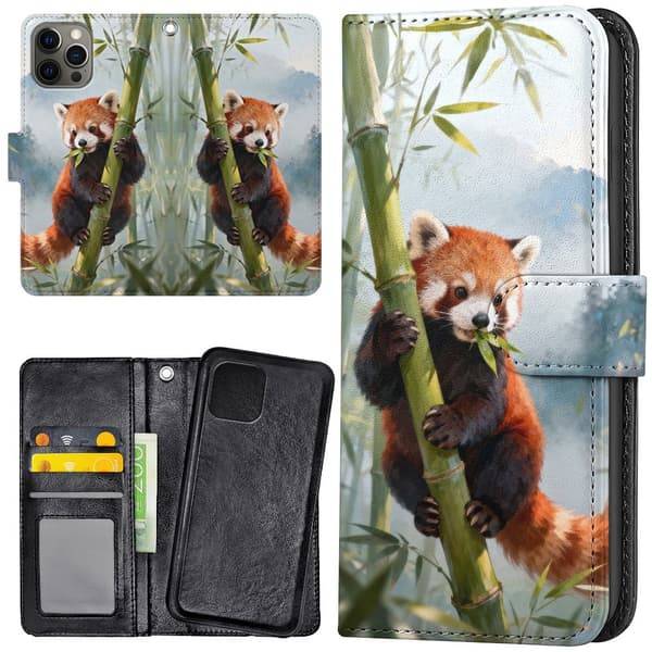 iPhone 12 Pro Max - Plånboksfodral/Skal Red Panda