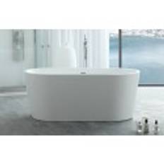 TopDesign fritstående ovalt badekar 150 X 75 cm