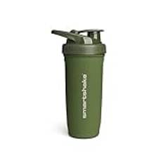 Smartshake Reforce Proteinshaker i rostfritt stål 900 ml | 900 ml – Läckagesäkert skruvlock – BPA-fri – Oisolerad – Unisex Gymshaker i rostfritt stål | Shaker för protein- och sportdrycker, armégrönt