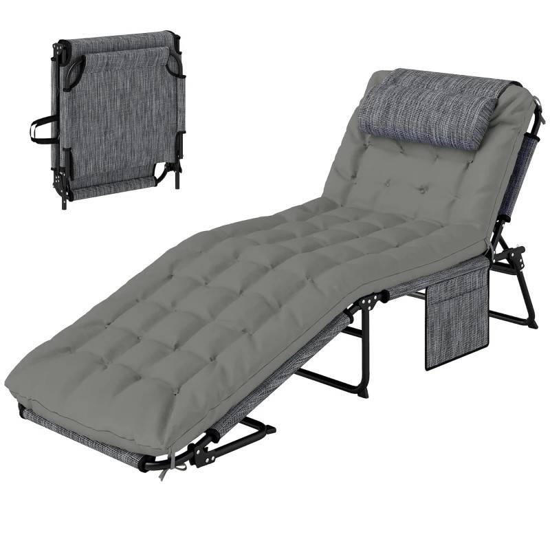 Hopfällbar solstol 4 lägen 189 cm