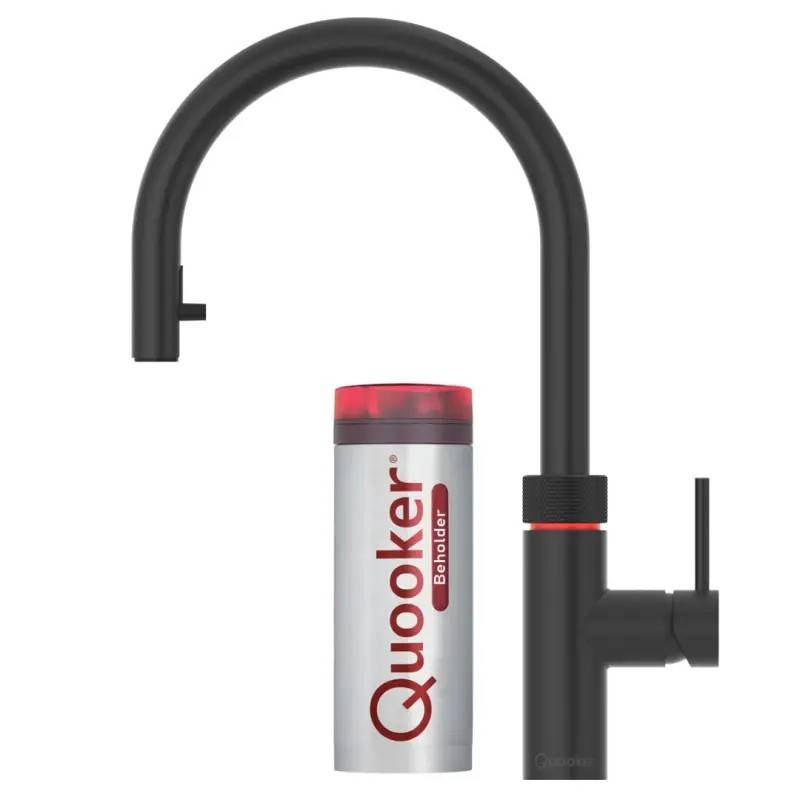 Inkl. montering, Quooker Flex Round Sort, inkl. Pro3 beholder